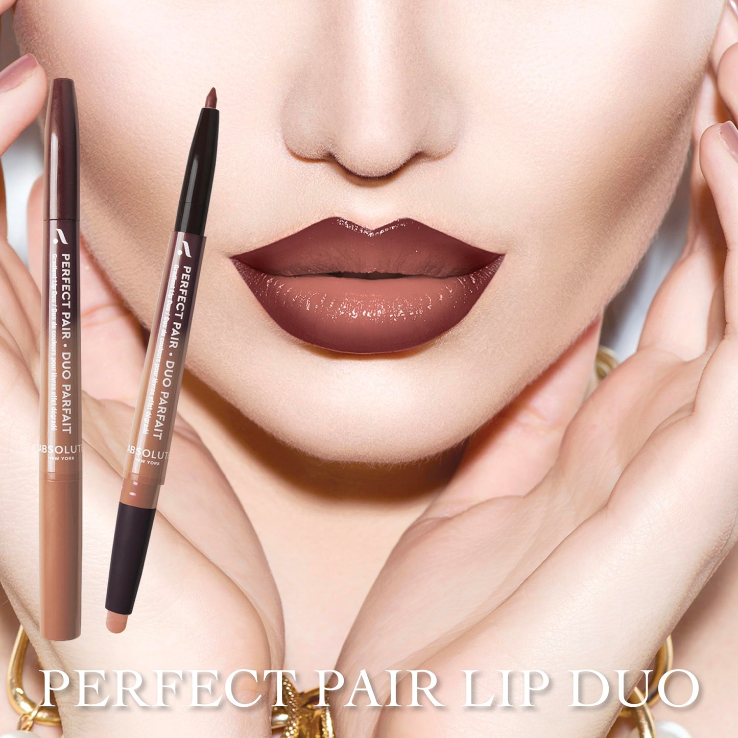 Absolute New York ALD05 Perfect Pair Lip Duo, Fuller and Poutier Lips, Deeper Shade For Lip Contouring, Satin Lipstick and Lip Liner Beauty & Personal Care Absolute New York