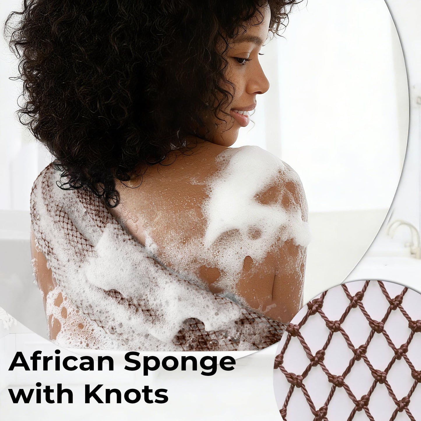 African Net Sponge Authentic - African Exfoliating Net Sponge 3 Pieces - Body Scrubber Exfoliator Wash Cloth - Back Scrubber for Shower - Bath Sponges Beauty and Personal Care Hrsqu