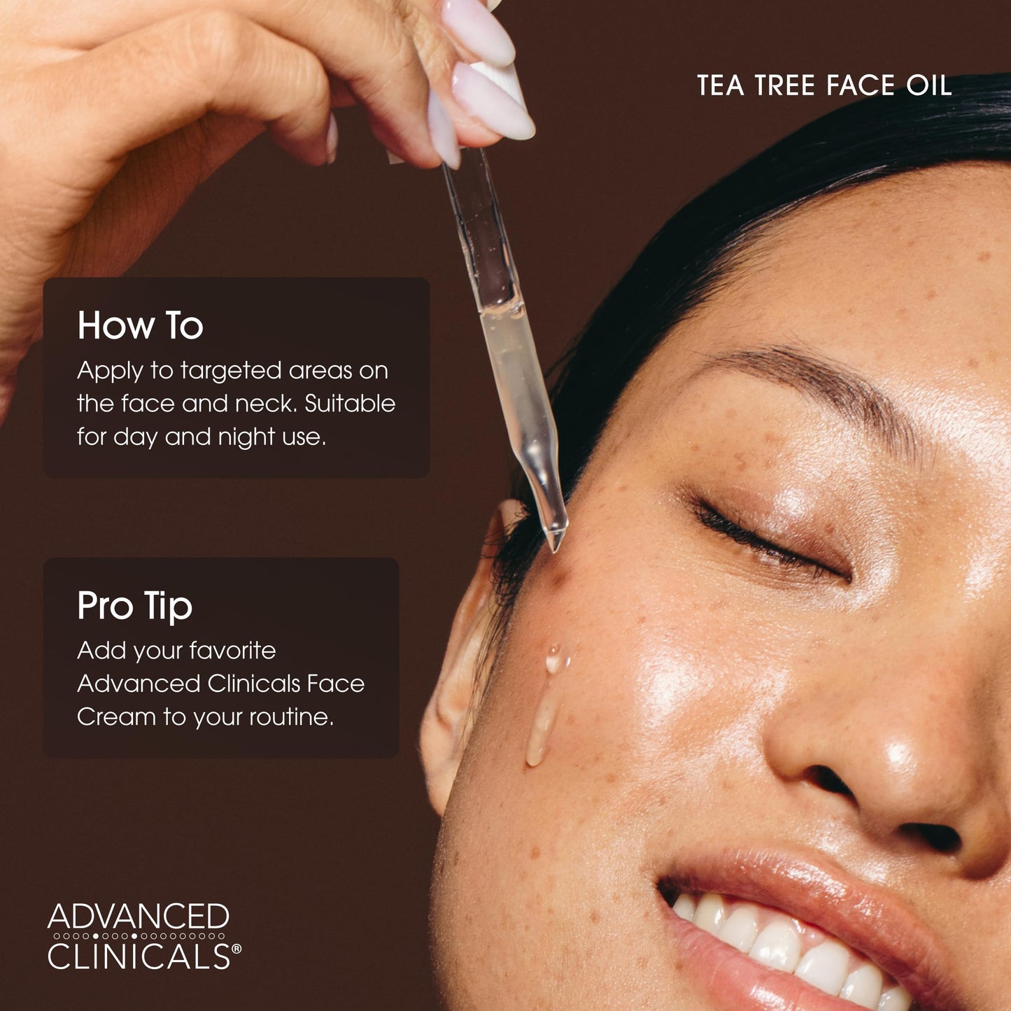 Advanced Clinicals Tea Tree Oil For Skin Facial Serum | Tea Tree Serum For Face With Vitamin E + Botanicals To Help Improve Appearance Of Large Pores Beauty & Personal Care Advanced Clinicals