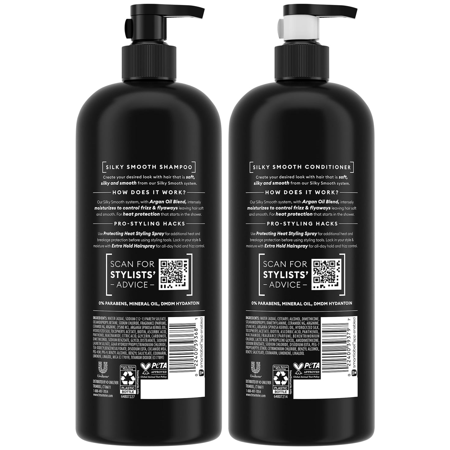 TRESemmé Shampoo and Conditioner Set, Silky & Smooth + Keratin Repair Hair Mask - Anti-Frizz Hair Products with Argan Oleo Blend (3 Piece Set) Beauty & Personal Care TRESemmé