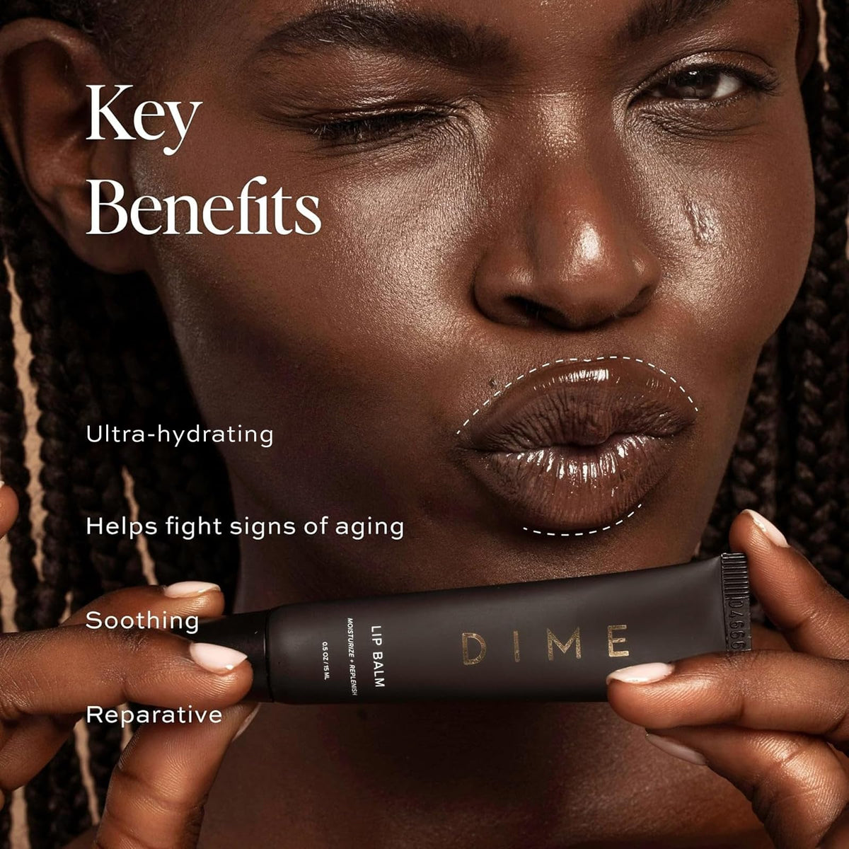 DIME Beauty Lip Balm, Hydrating Lip Balm and Gloss, Vegan & Cruelty-Free, Anti-Aging Lip Care, .5 oz / 15 ml Beauty & Personal Care DIME