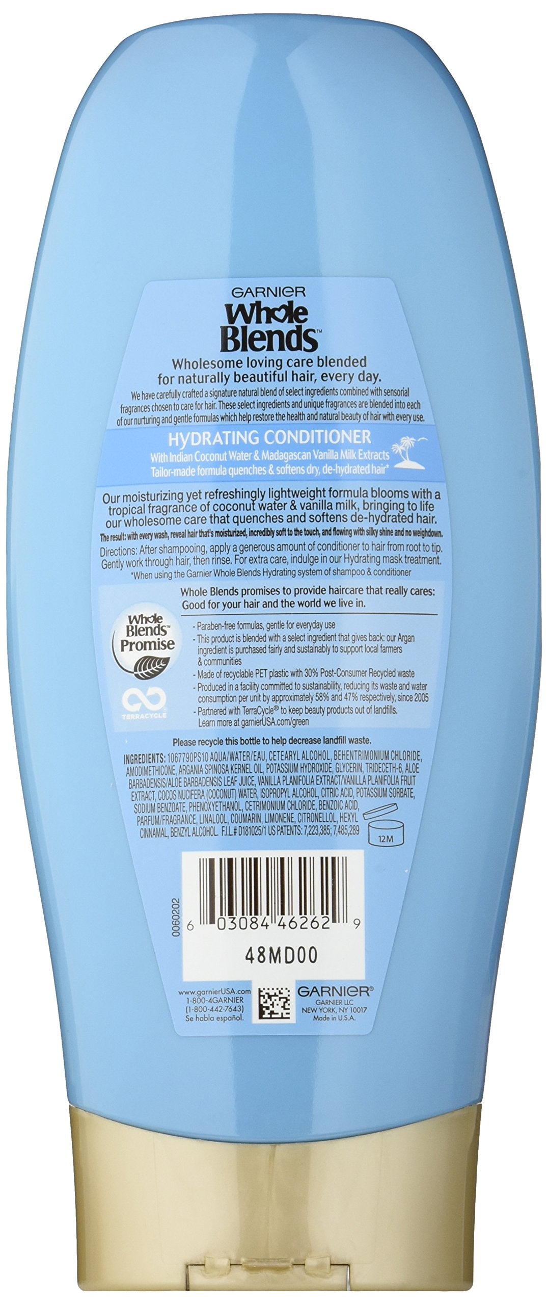 Garnier Whole Blends Conditioner with Coconut Water & Vanilla Milk Extracts, 22 fl. oz.