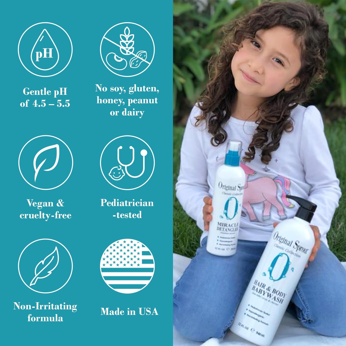 Original Sprout Miracle Detangler Spray, Lightweight Non-Greasy Leave-In Conditioner Spray for All Hair Types, Smooths, Softens & Detangles, Vegan Beauty & Personal Care Original Sprout