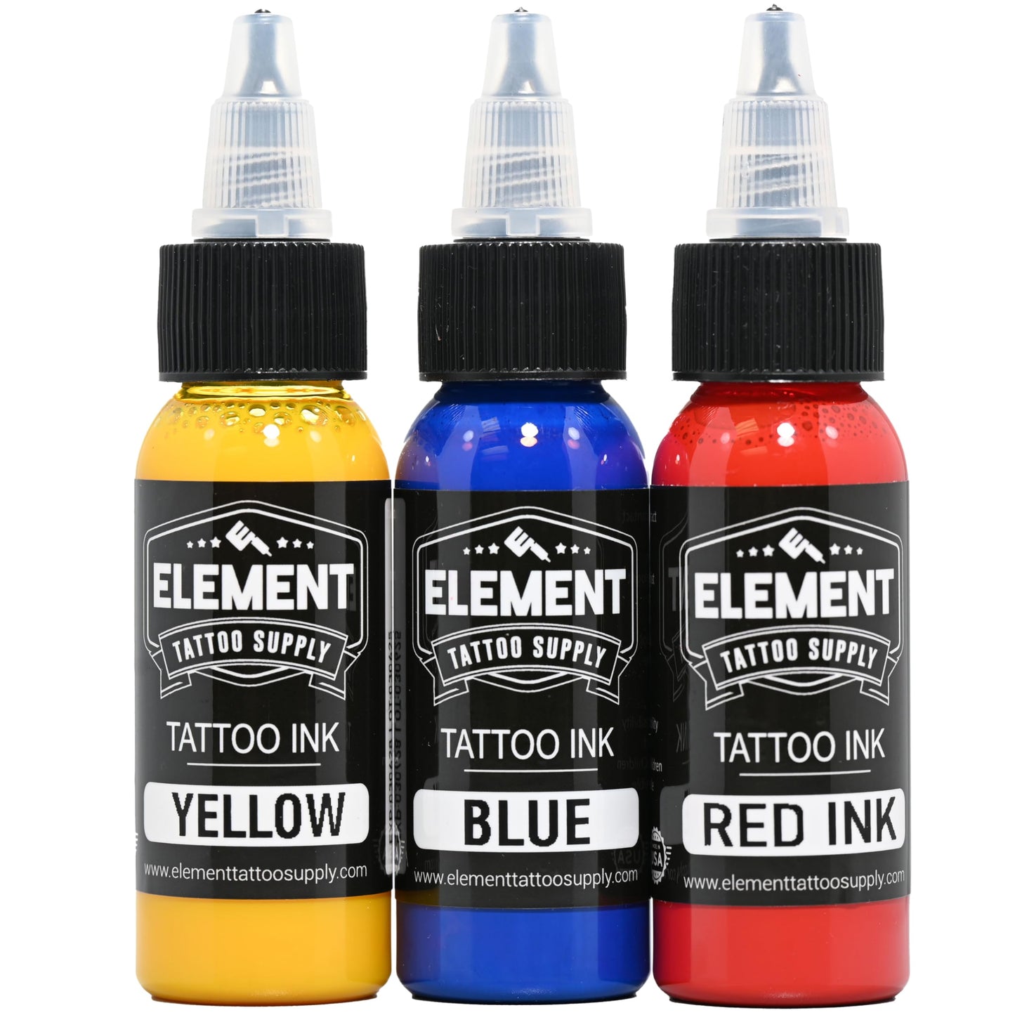 Element Tattoo Supply Ink Set | Red Yellow Blue | Professional Solid Colors for Human Skin | Bright Bold Pre-Dispersed Pigment | Essential Artist Beauty and Personal Care Element Tattoo Supply Default Title