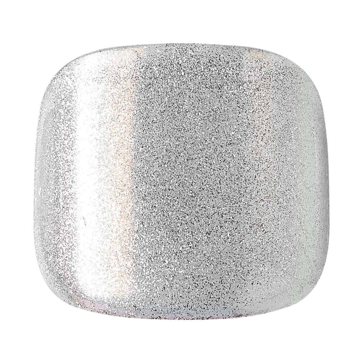 KISS Impress Premium No Glue Pedi Press-On Toenails, Sparkling White Silver, Silver Glitter, Squoval Shape, Includes 24 Nails, Prep Pad, 1 Manicure