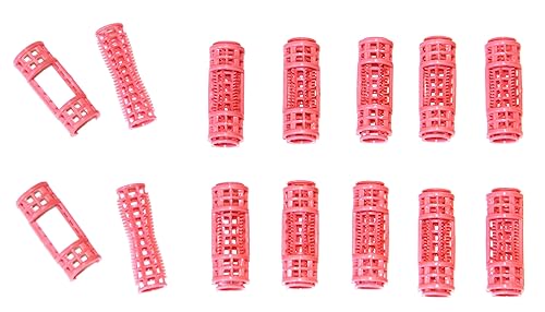12pc Small Mini Tiny Snap On (Clip-On) Hair Rollers PINK Beauty & Personal Care Ameliana