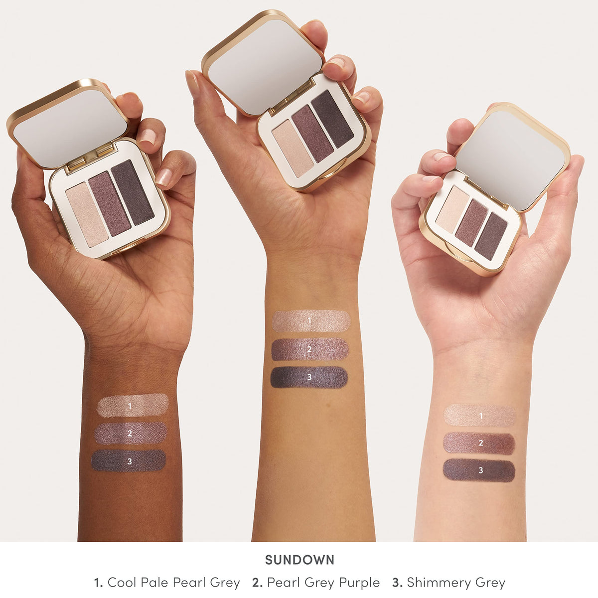 jane iredale PurePressed Eye Shadow Triple, Sundown, 0.06 oz. powder