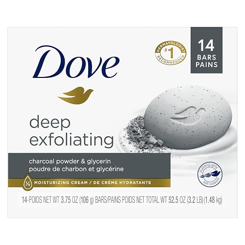 Dove Beauty Bar Soap Deep Exfoliating Charcoal Powder & Glycerin 14 count,for Softer, Smoother Skin,Scrubs Away Impurities 3.75oz Beauty & Personal Care Dove