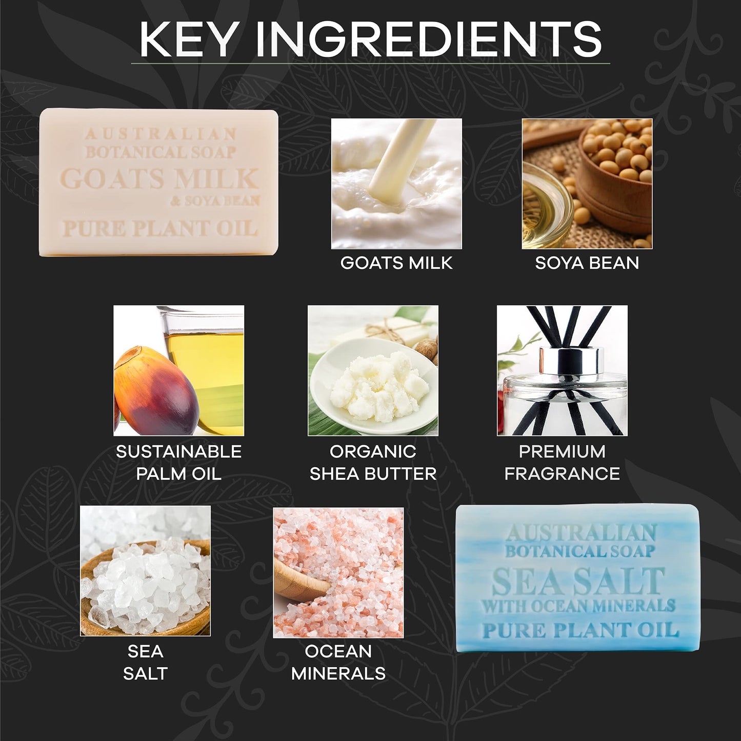 Australian Botanical Soap Men's Body & Beard Bar Duo Pack - Goats Milk & Sea Salt with Ocean Minerals, Triple Milled 6.6 oz Bars, 8 Pack - 4 Bars Beauty & Personal Care Australian Botanical Soap