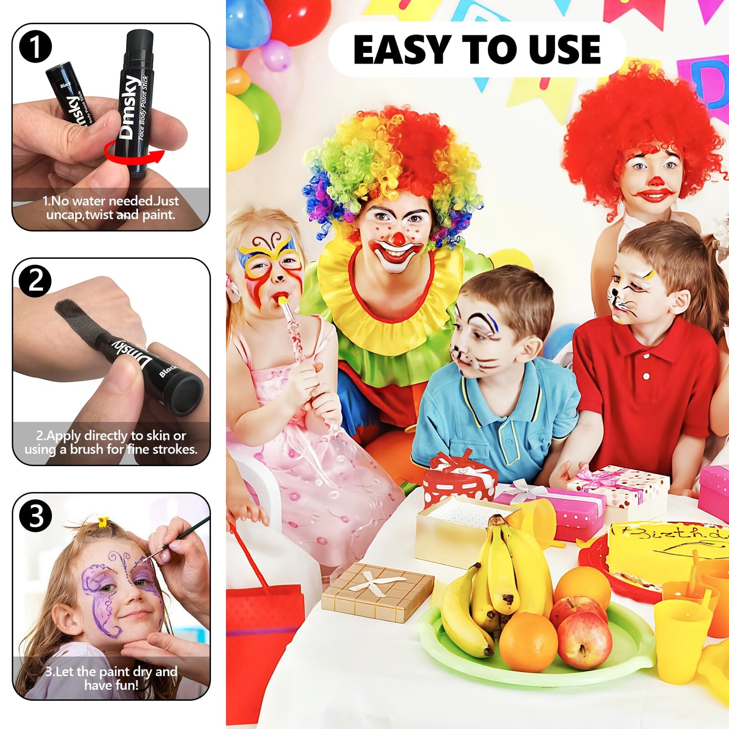 Dmsky 40 Packs Eye Black Sports Stick for Football, Baseball, Softball-Anti-Glare Face Body Paint Stick Kit,Water-Proof Eye Sports Paint Sticks,20 Beauty & Personal Care Dmsky