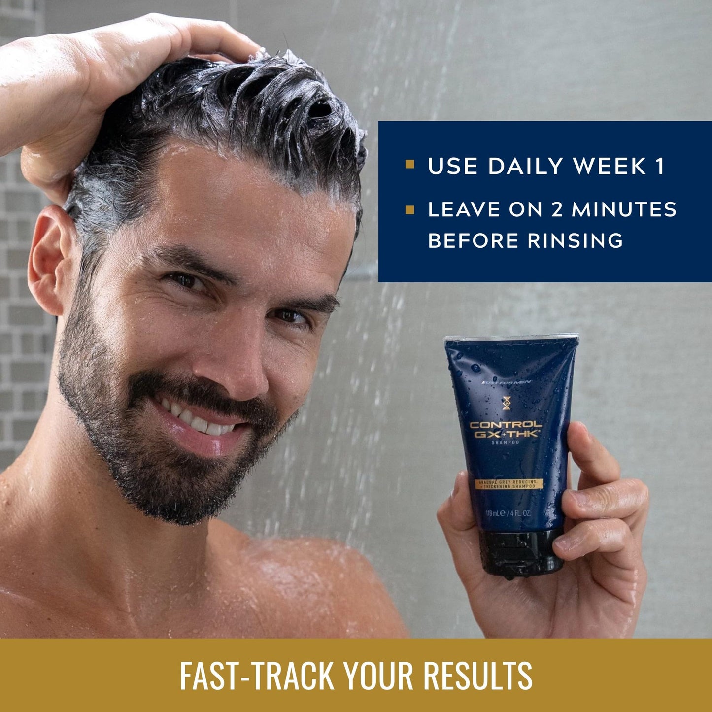 Just for Men Control GX + THK Thickening Shampoo with Grey Reduction, Shampoo for Thinning Hair with Alpha Keratin, Thickens Hair Up to 20%, Works Beauty and Personal Care Just for Men