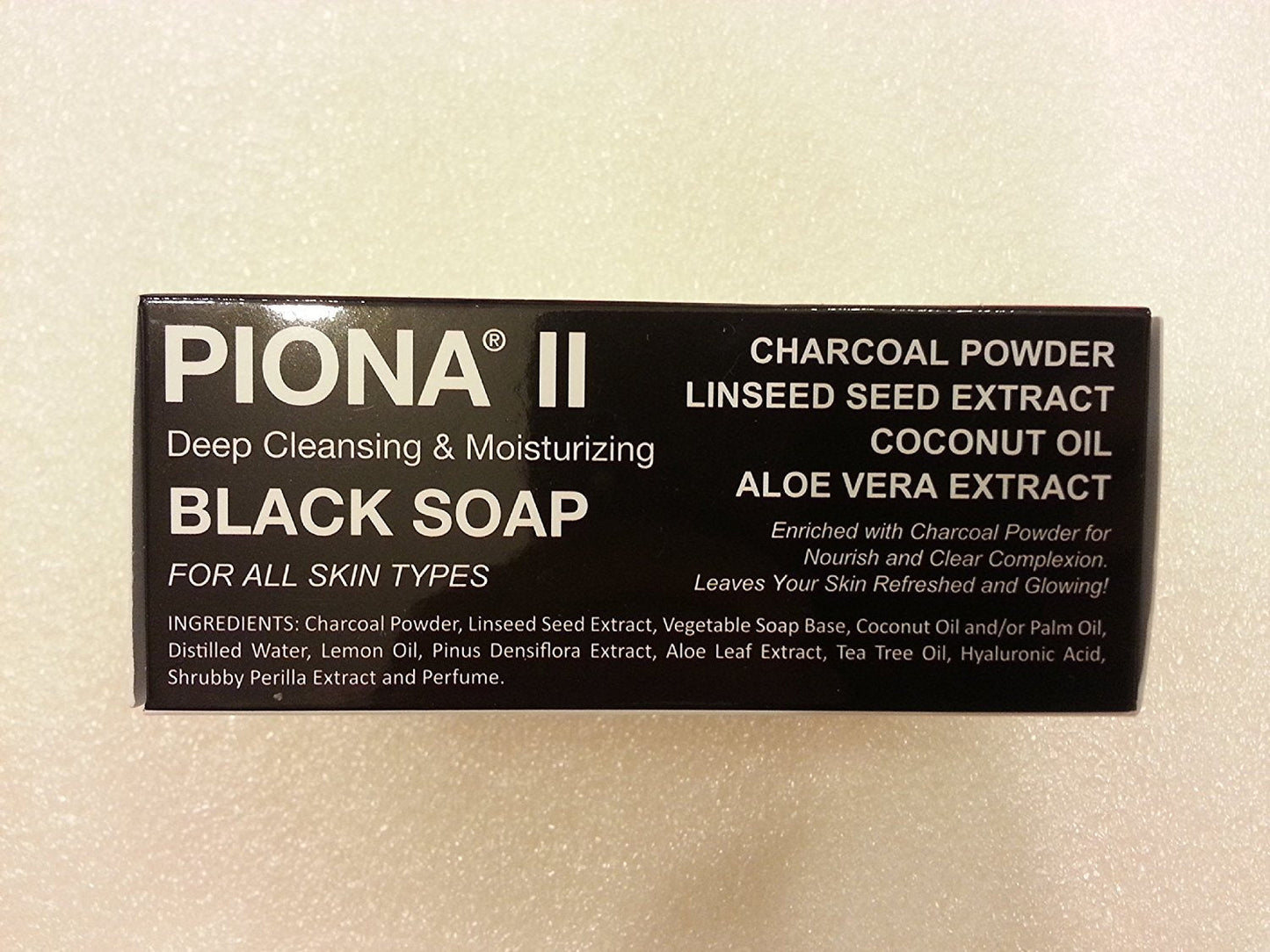 Piona II Deep Cleansing and Moisturizing Black Soap 6.35 Ounce - Enriched with Charcoal Powder - Clears Complexion and Leaves Skin Glowing Beauty & Personal Care Piona