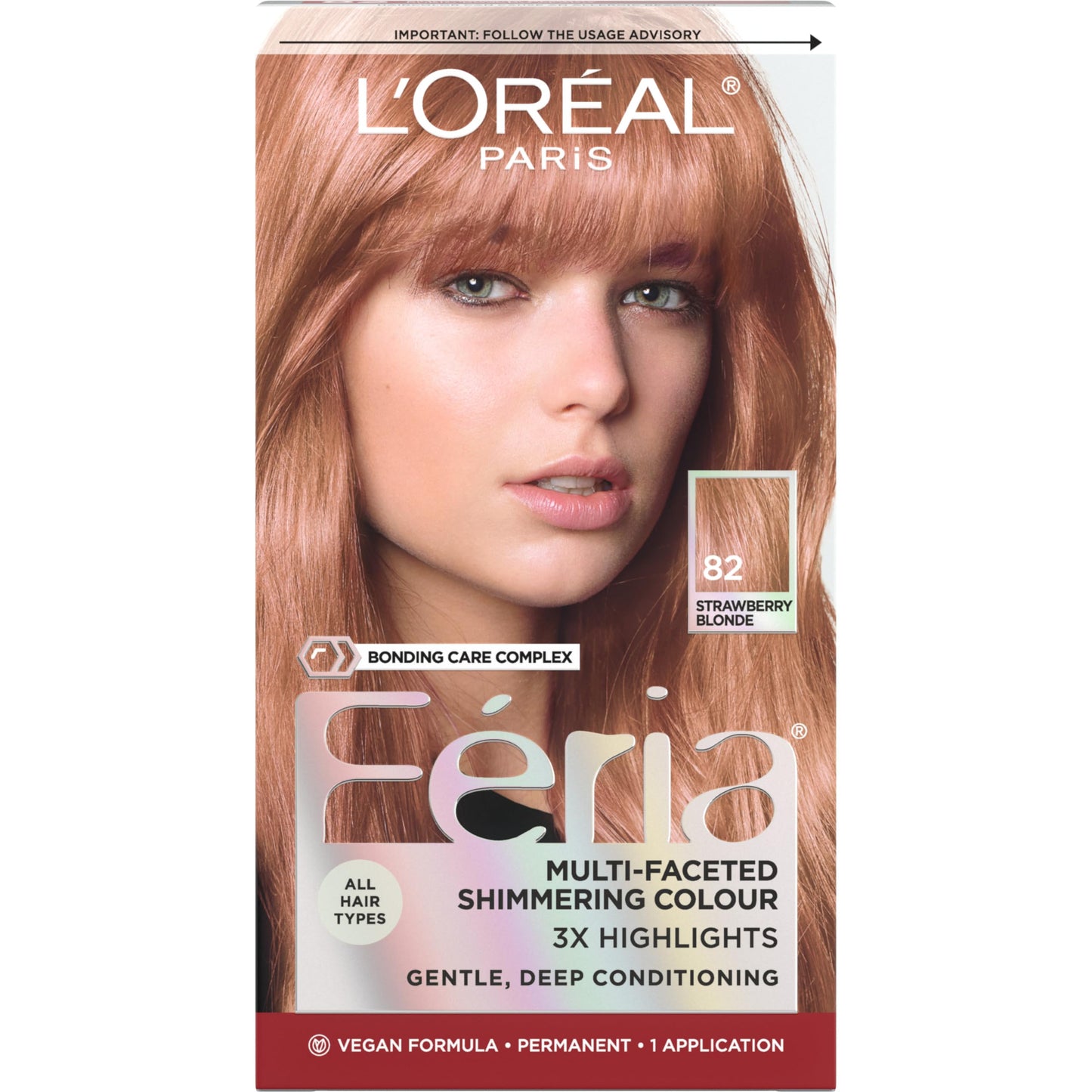L’Oreal Paris Feria Multi-Faceted Shimmering Permanent Hair Color, High Intensity Hair Dye for 3X Highlights, 82 Strawberry Blonde, 1 Hair Dye Kit Beauty & Personal Care L'Oreal Paris