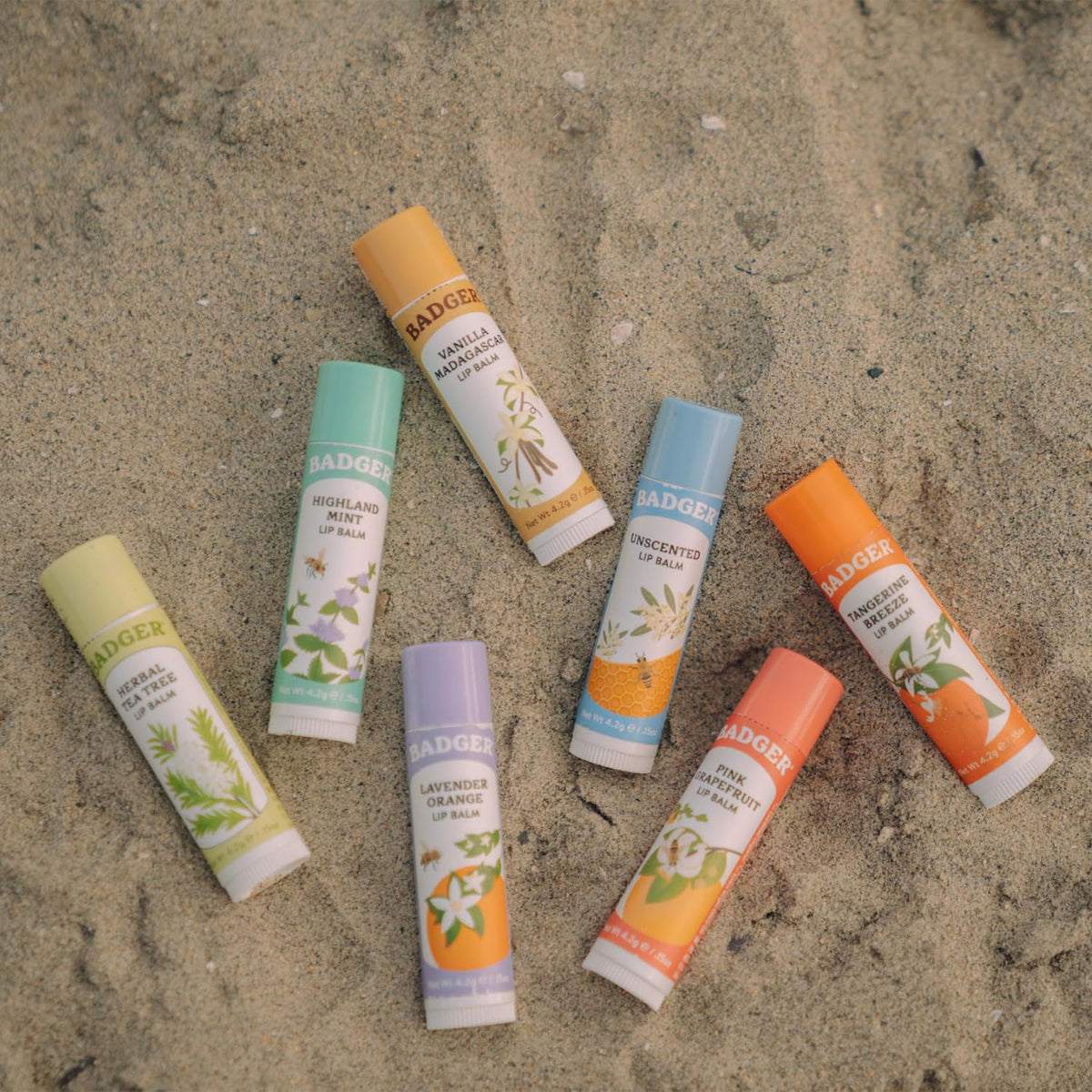 Badger Unscented Classic Lip Balm, 100% Organic Lip Balm for Sensitive Lips, Long Lasting Lip Moisturizer w/Light Silky Texture, 4 Pack Beauty & Personal Care Badger