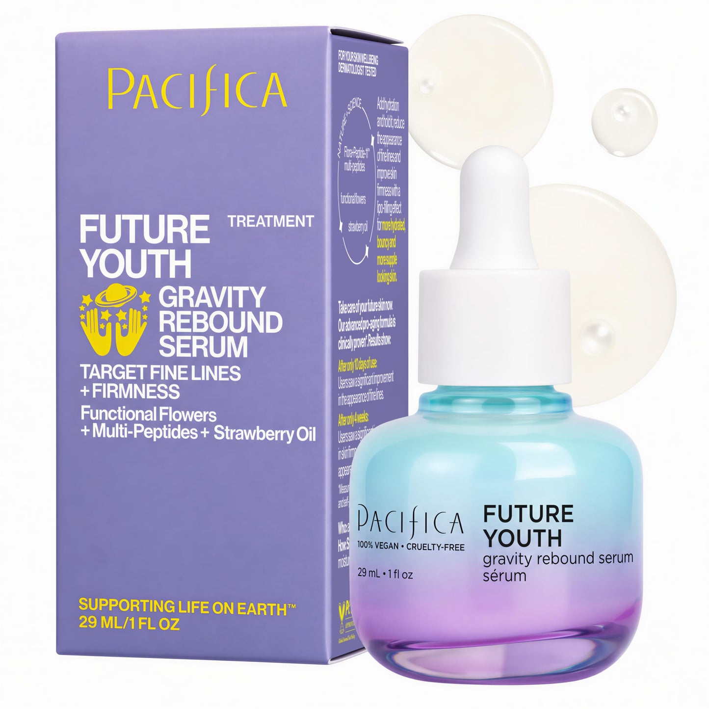 Pacifica Future Youth Gravity Rebound Face Serum - Multi-Peptide Firming Facial Serum for Fine Lines, Anti-Aging & Elasticity Vegan & Cruelty-Free Beauty & Personal Care Pacifica