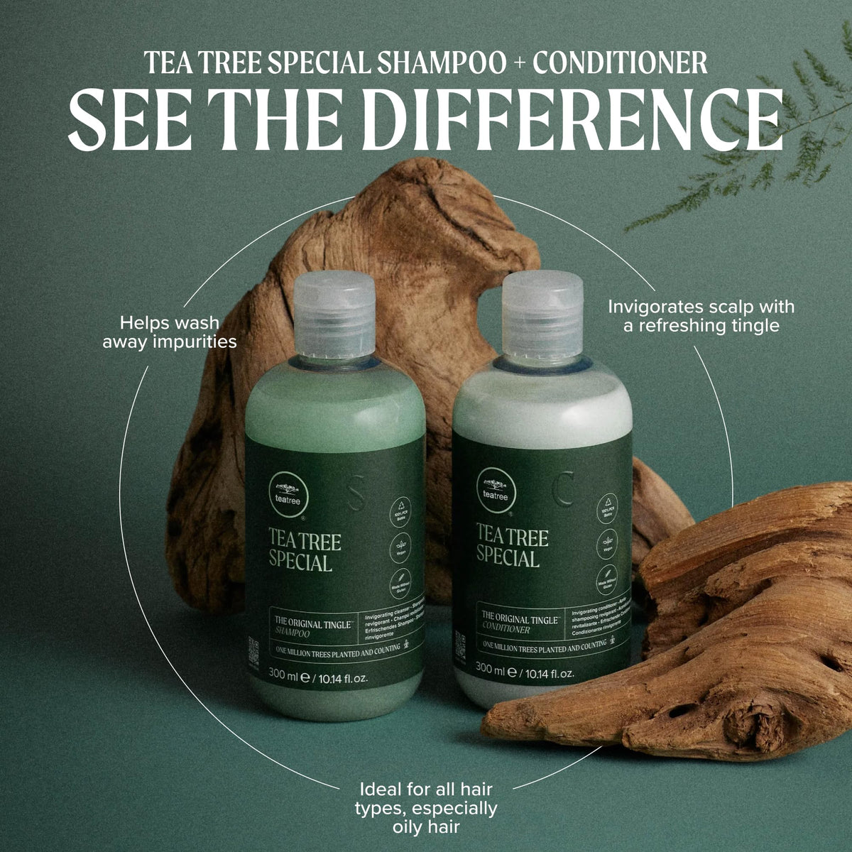 Tea Tree Special Shampoo, Deep Cleans, Refreshes Scalp, For All Hair Types, Especially Oily Hair, 2.5 fl. oz.