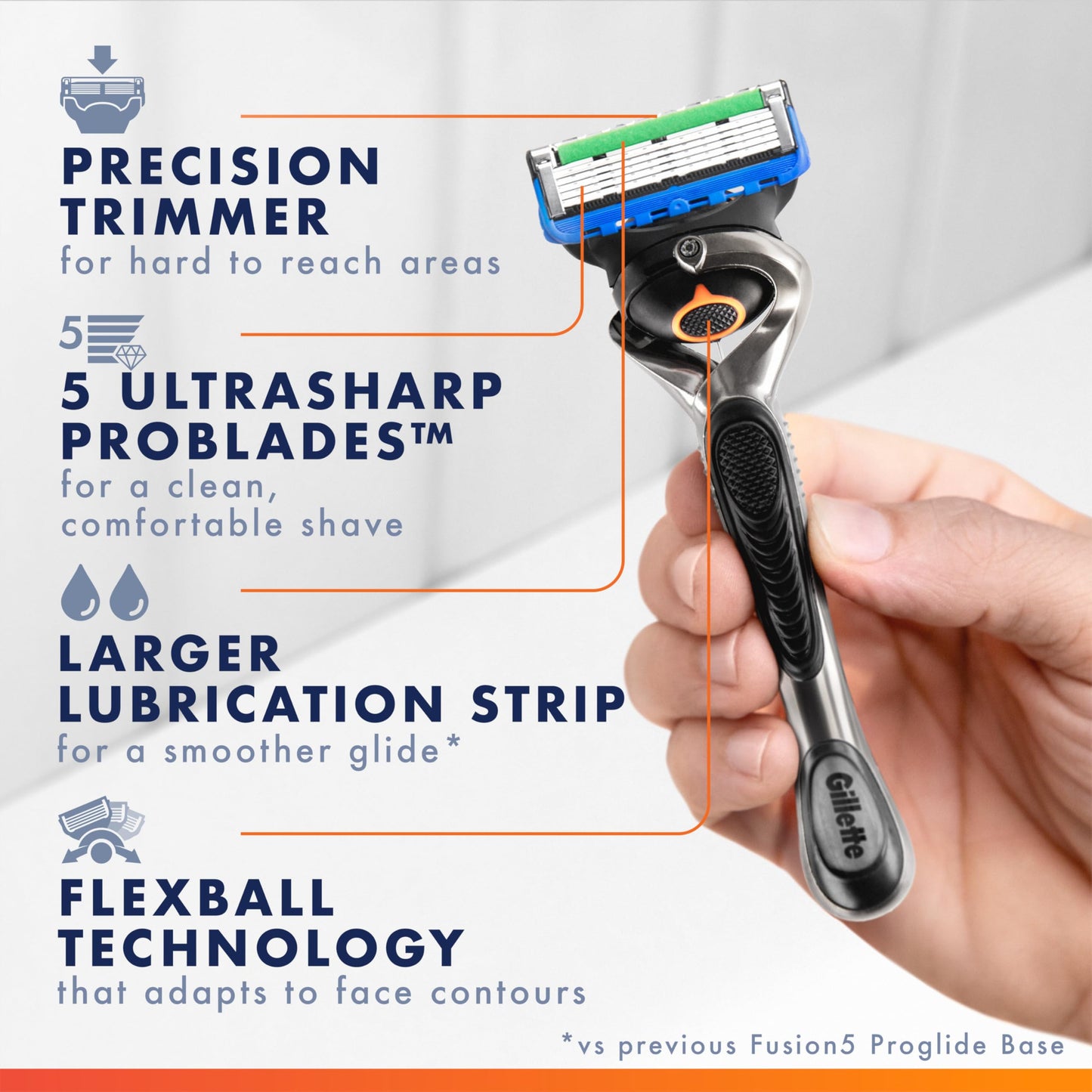 Gillette Fusion5 ProGlide Razor Blade Refills for Men, 5 Count Beauty and Personal Care Gillette