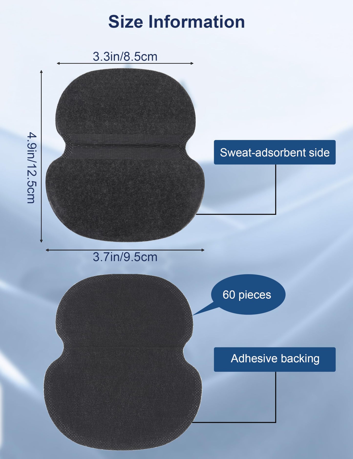 Armpit Protector, Armpit Sweat Pad, Underarm Sweat Pad, 60pcs Non Woven Fabric Dress Clothing Underarm Black, Especially Suitable for Beauty and Personal Care Yosoo Health Gear