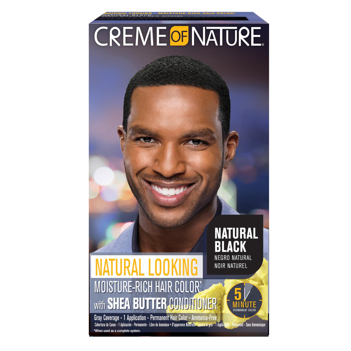 Creme of Nature Moisture-Rich Liquid Hair Color for Men, Natural Black, 1pk
