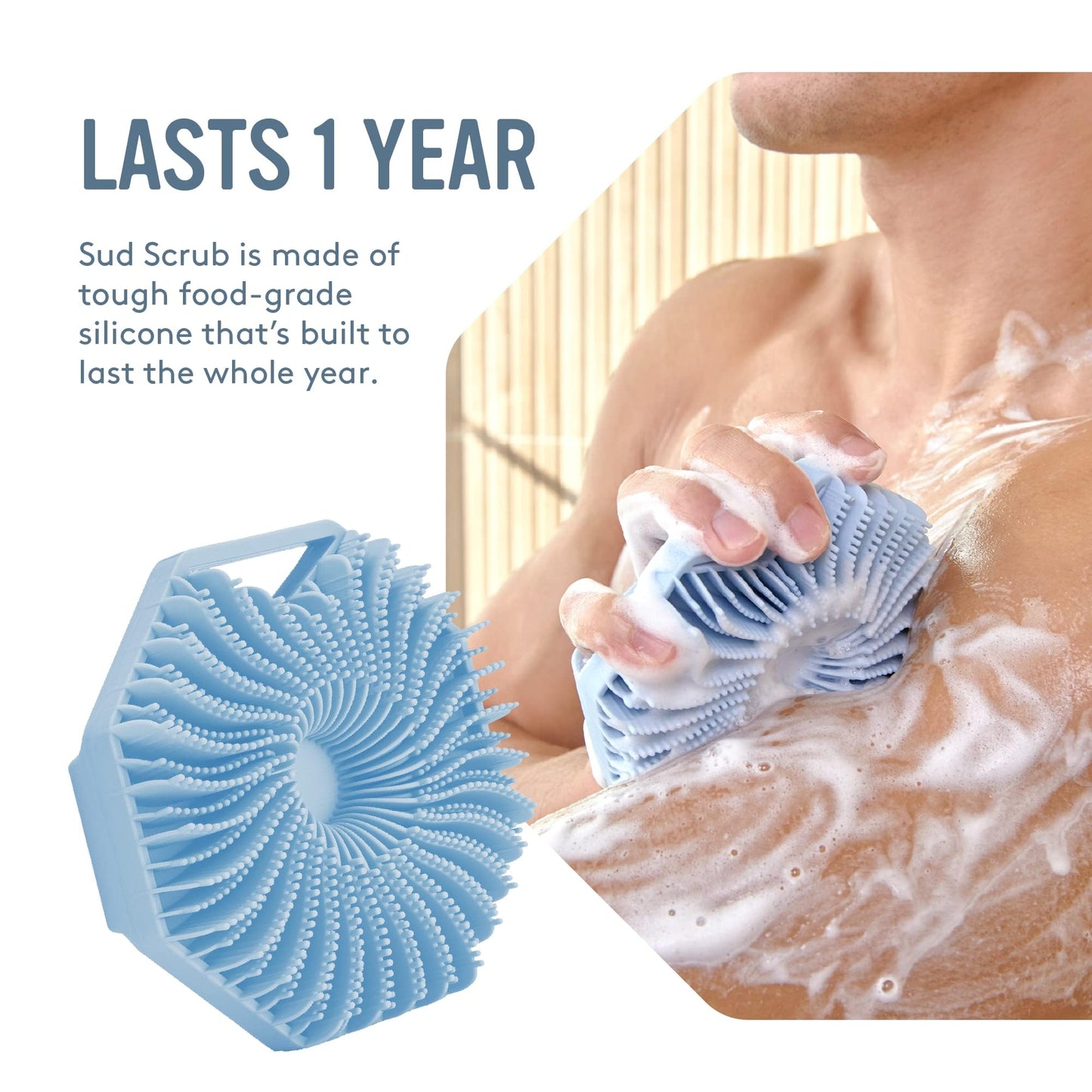 Sud Scrub® Antimicrobial Silicone Body Scrubber, Exfoliating Body Scrubber for Sensitive Skin, Eco Friendly Shower Scrubber for Body, Silicone Body Beauty & Personal Care Sud Scrub
