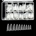 VIVACE Clear Stiletto 500 Acrylic False Fake Gel Nail Tips With Clear Plastic Case 27512 For Nail Salon Nail Shop (Clear Stiletto) Beauty & Personal Care Vivace