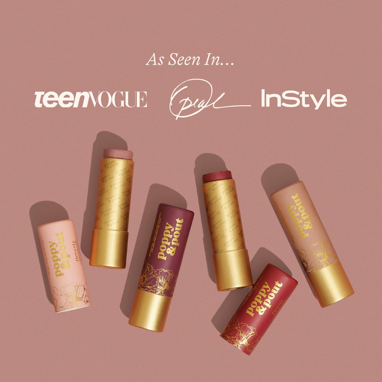 Poppy & Pout All Natural Lip Tint, Cardboard Tube, Hand-Filled, Beeswax, Vitamin E, Coconut Oil, Cruelty Free, All-Natural Shades (Farrah) Beauty and Personal Care Poppy & Pout