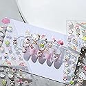Dedyel Cute Nail Stickers 5D Embossed Cartoon Cat Nail Stickers Kawaii Animal Self-Adhesive Nail Decals for Women Girls Kids Nail Art Decoration Beauty & Personal Care Dedyel