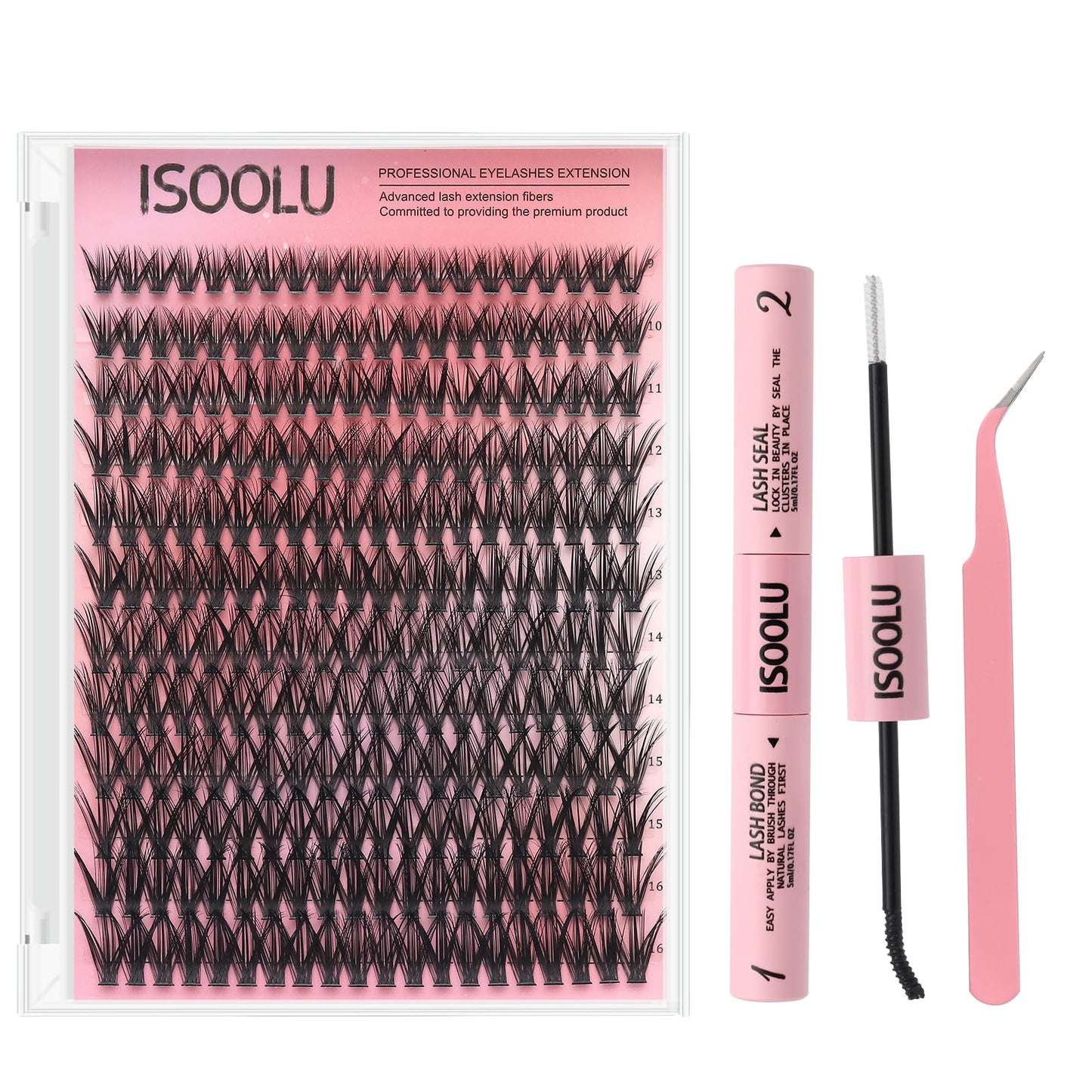 ISOOLU Lash Clusters Manga Individual Lashes Wispy Eyelash Clusters WideSpan Eyelash Extension Kit with Lash Bond and Seal Wet-Look Spiky Cluster Beauty and Personal Care ISOOLU Default Title