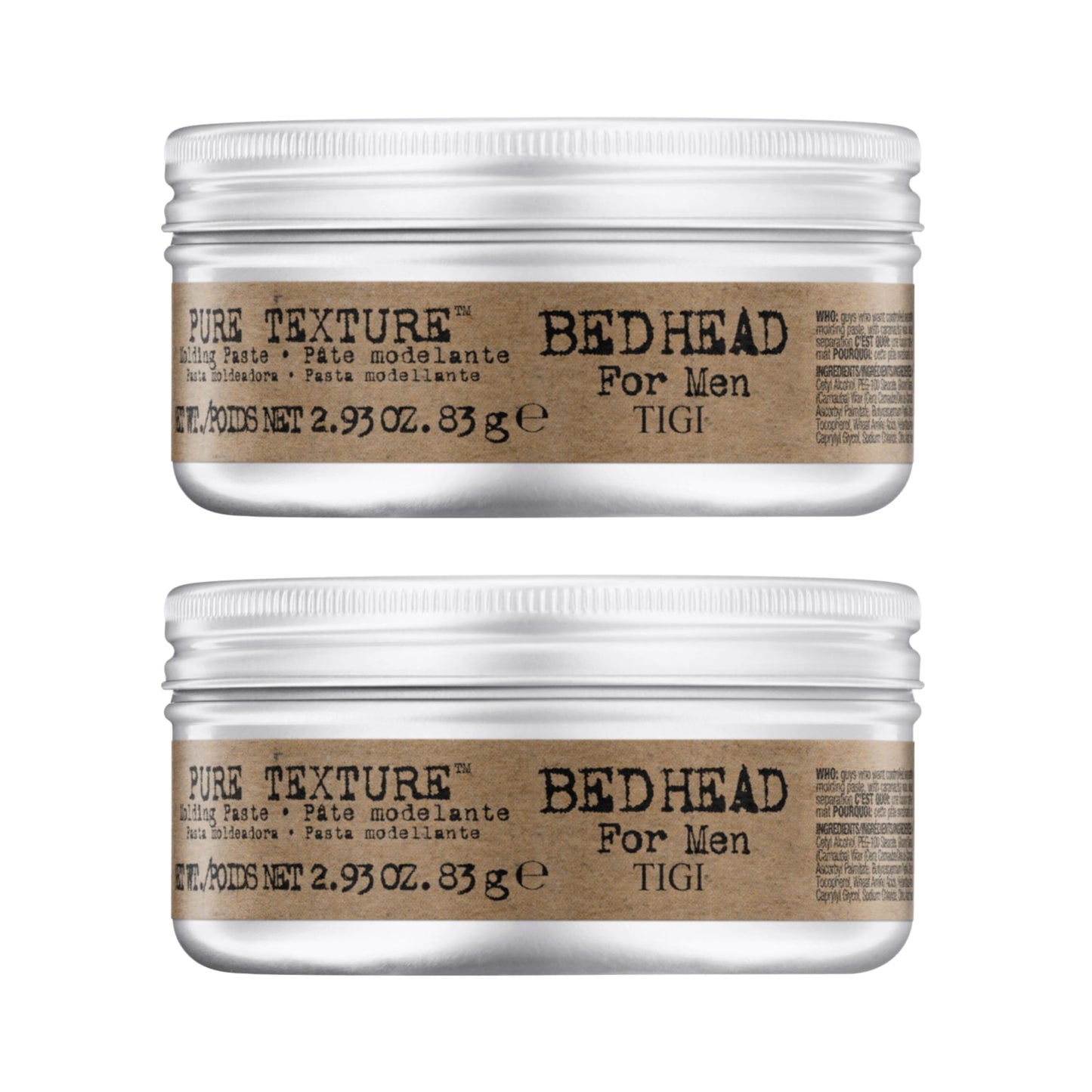 TIGI Bed Head for Men Pure Texture Hair Molding Paste - Use for Texture & Separation - Versatile Cream-to-Paste Fusion - For Men's Hairstyles - Use on Beauty & Personal Care TIGI
