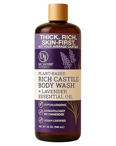 Dr. Jacobs Naturals Pure Castile Soap Liquid Body Wash, Lavender - Plant Based Soap Infused with Vitamin E and Aloe Vera to Moisturize Dry Beauty & Personal Care DR.JACOBS NATURALS