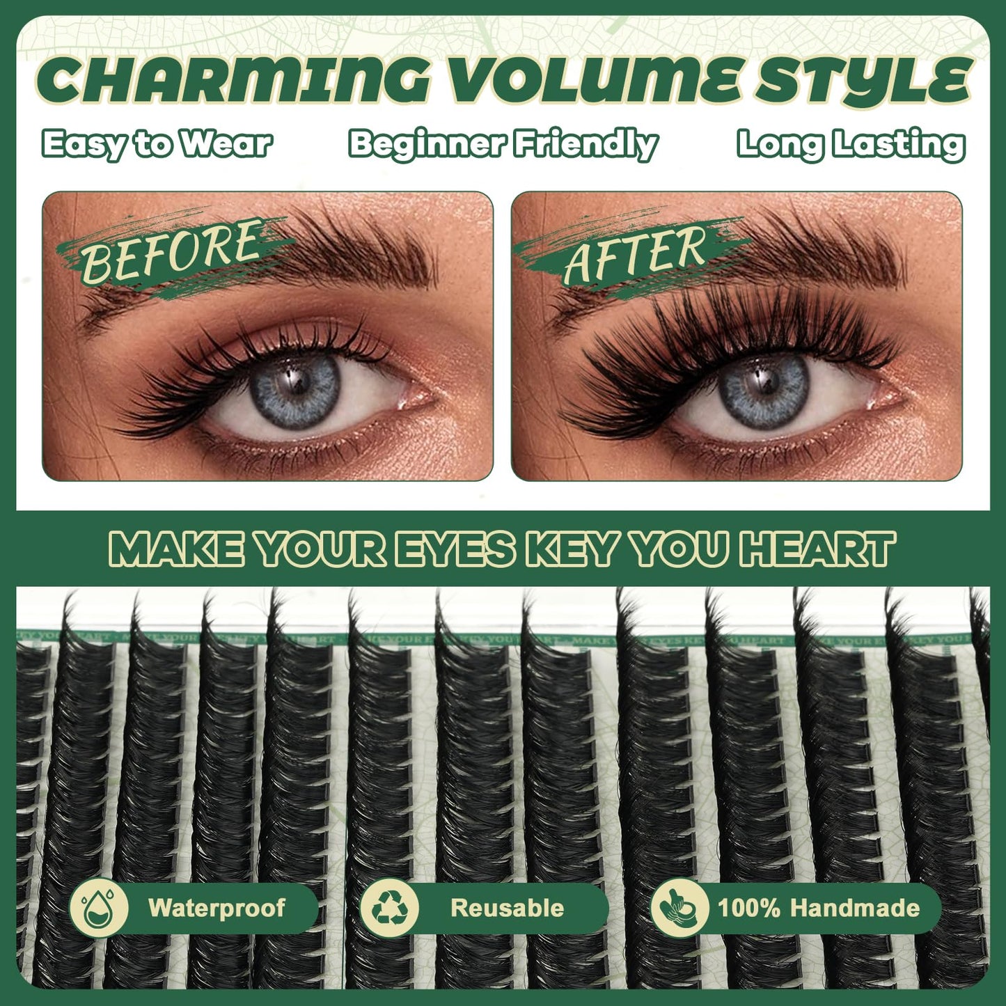 Lash Clusters 280Pcs Eyelash Clusters KEYYOU 80D 0.05D Curl 9-18MIX Clusters Lashes Super Soft Cluster DIY Eyelash Extension at Beauty and Personal Care KEYYOU
