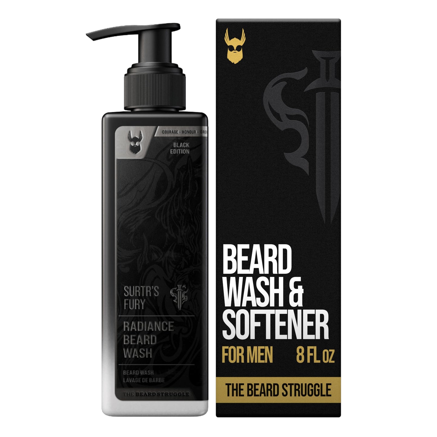 The Beard Struggle Radiance Beard Wash - Platinum Collection, Surtr’s Fury - Cleanse, Nourish & Soften - Beard Cleanser for Men (8 fl oz) Beauty and Personal Care The Beard Struggle