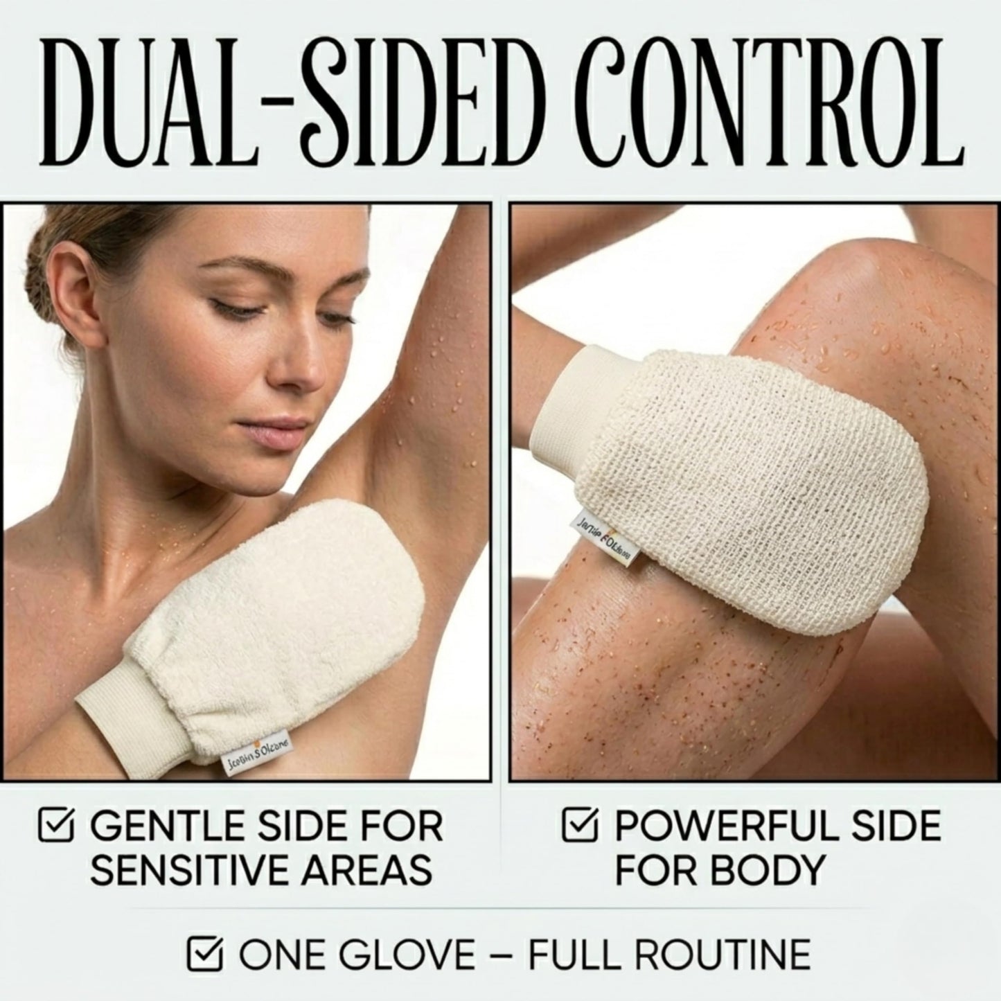 Jardin D'Oleane Premium Moroccan Kessa Glove Scrub, Exfoliating Bath Glove, Removes Unwanted Dead Skin, Made With 100% Natural Viscose - Designed Beauty and Personal Care Jardin Oleane