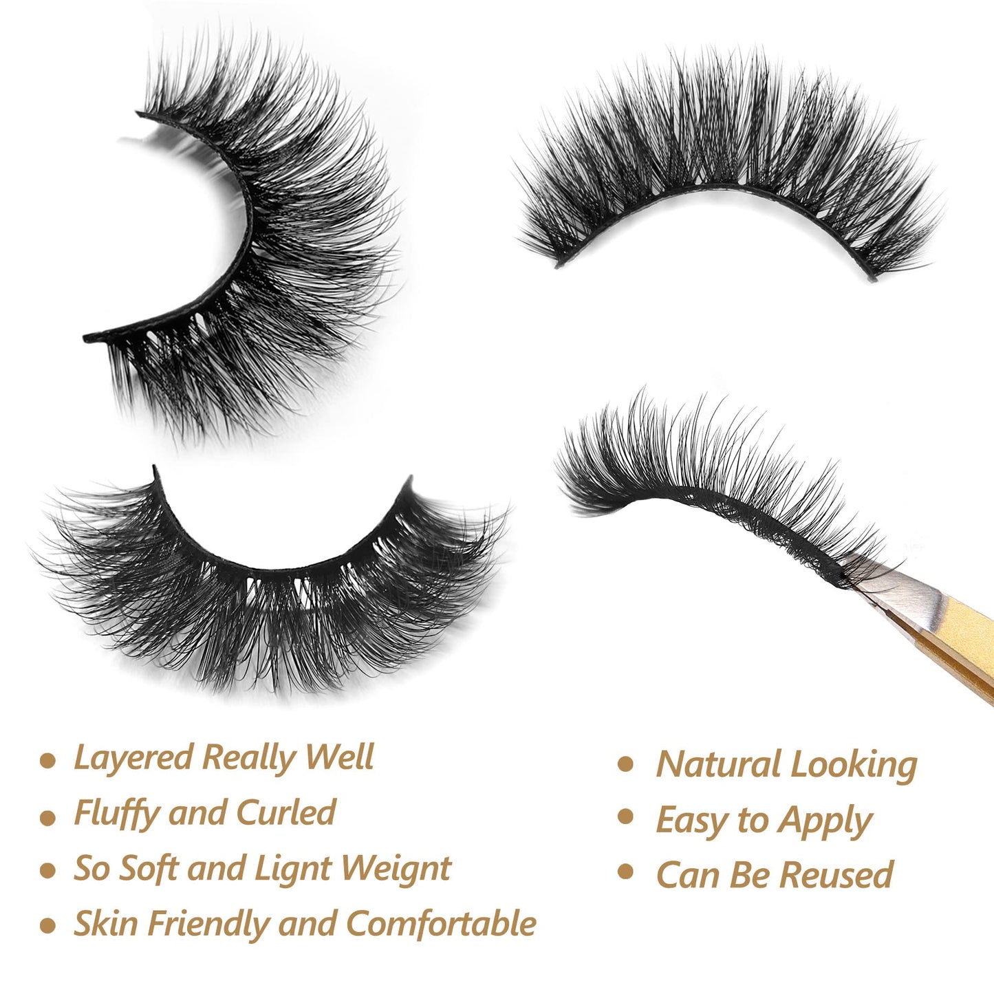 Eliace False Eyelashes Natural look 15 Pairs Fox & Cat Eye Lashes Wispy Strips, Mink Lashes Fake Eyelashes Fluffy Volume Dramatic Long Cross Wispies Beauty & Personal Care Eliace