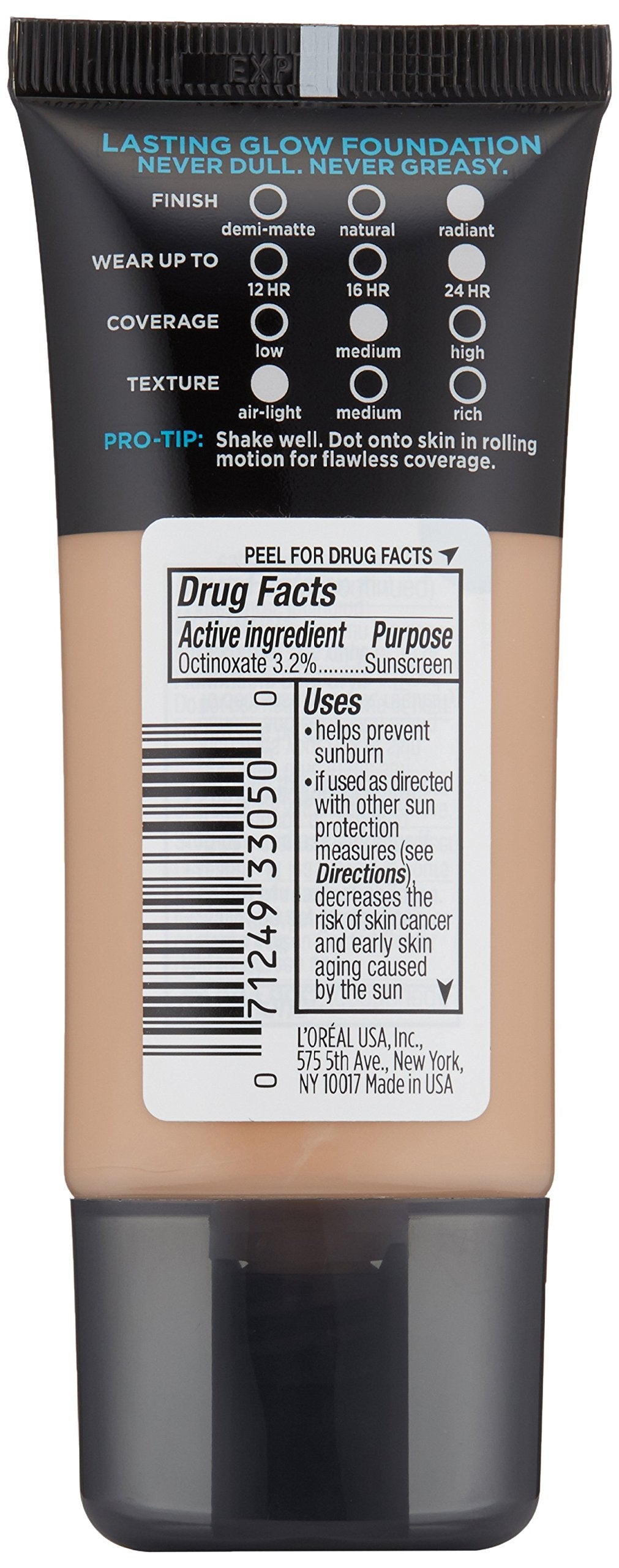 L'Oréal Paris Infallible Pro-Glow Foundation, Sun Beige, 1 fl. oz. Beauty & Personal Care L'Oreal Paris