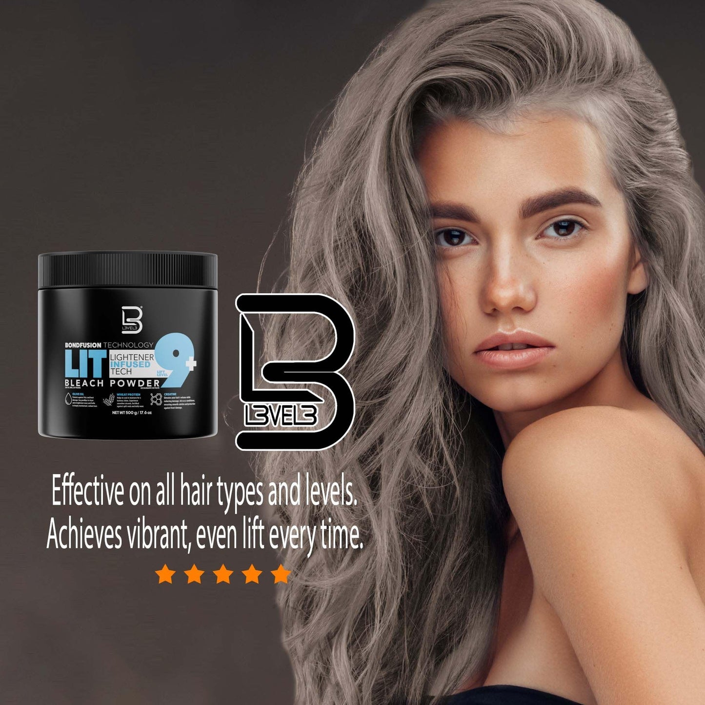 L3 - Level 3 BondFusion LIT Bleach Powder - Hair Lightener with Olive Oil and Wheat Protein to Protect and Fortify Hair - Create Highlights, Balayage Beauty & Personal Care L3