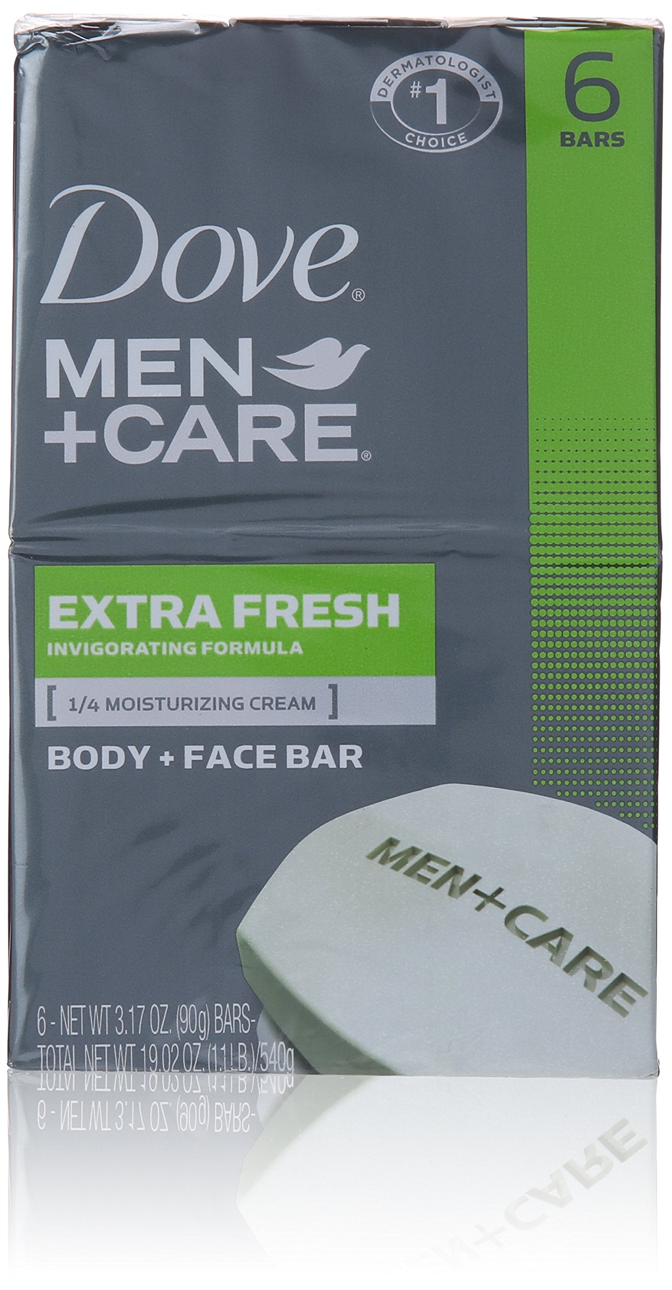 Dove Men+care Extra Fresh Body + Face Soap Bars, 3.17 (Pack of 6) Beauty & Personal Care Dove