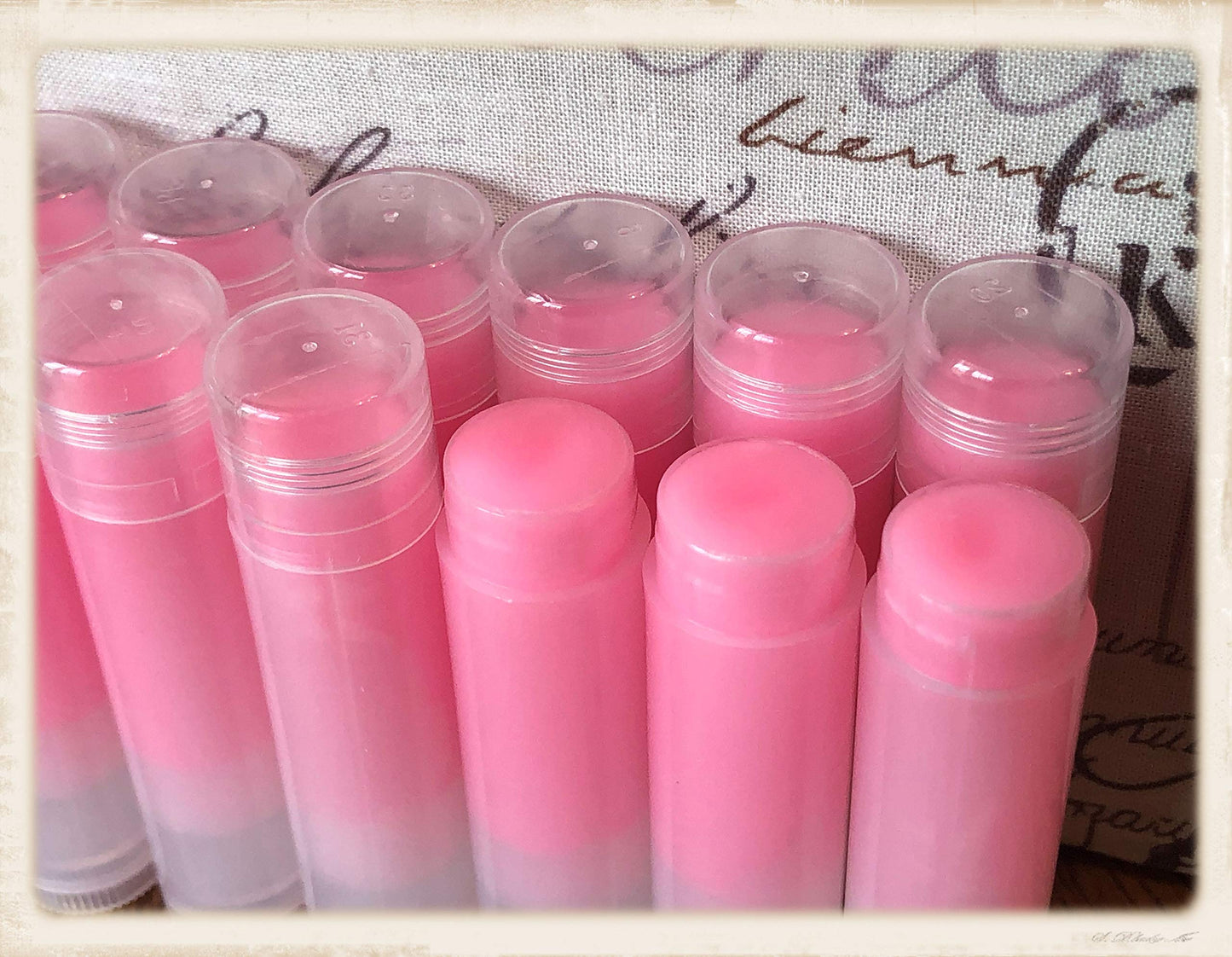 WHOLESALE Handmade Strawberry Flavored Lip Balms Without Labels for DIY Favors or Resale (40) Beauty and Personal Care Majestic Lips