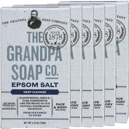 Grandpa's Epsom Salt & Baking Soda Soap 3.25 Ounces (Pack of 6) Beauty & Personal Care The Grandpa Soap Company