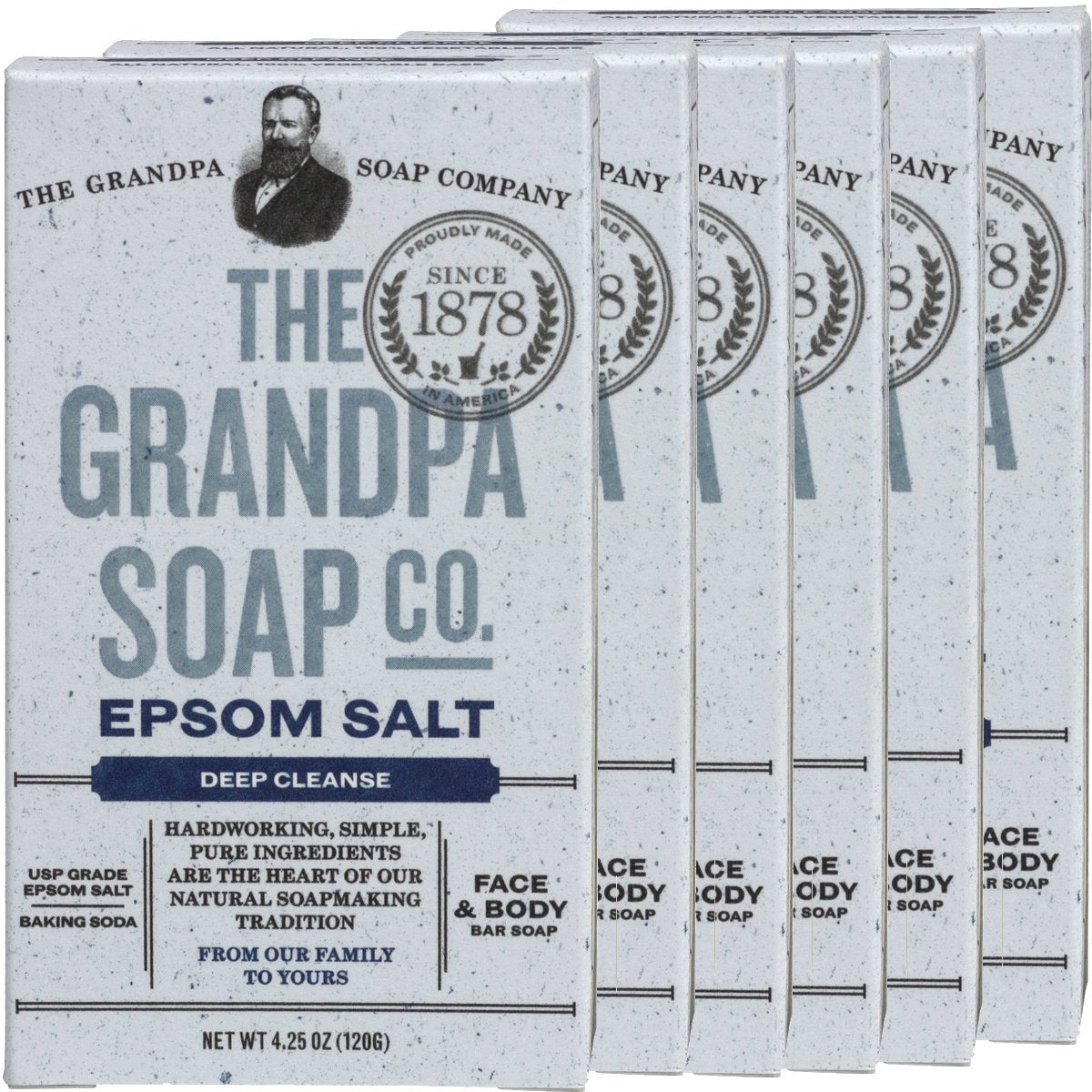 Grandpa's Epsom Salt & Baking Soda Soap 3.25 Ounces (Pack of 6) Beauty & Personal Care The Grandpa Soap Company