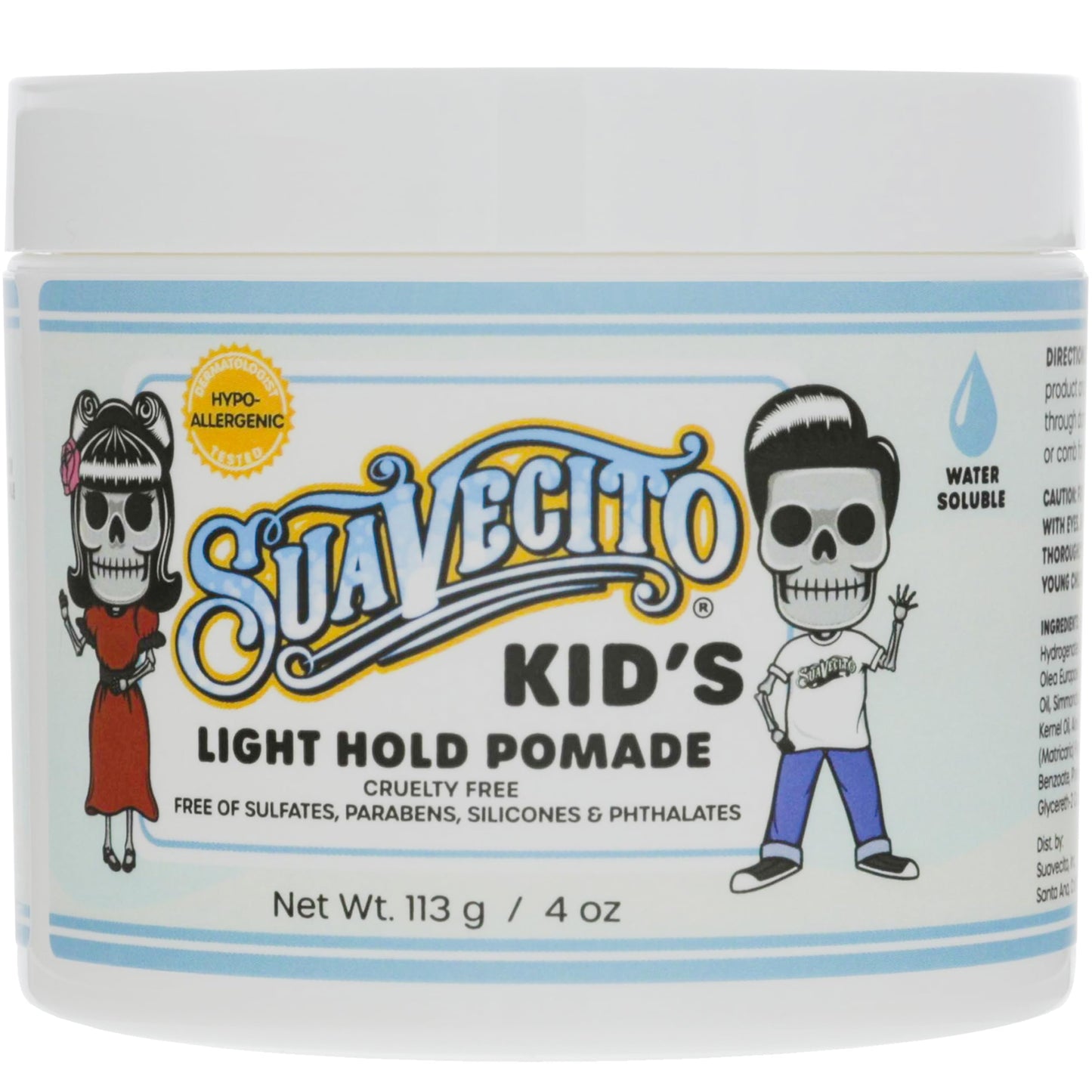 Suavecito Kid's Pomade Calming Chamomile Scent Light Hold 4 oz. - Water Based Flake Free Hair Gel - Dermatologist-Tested, Hypoallergenic Formula Beauty & Personal Care Suavecito