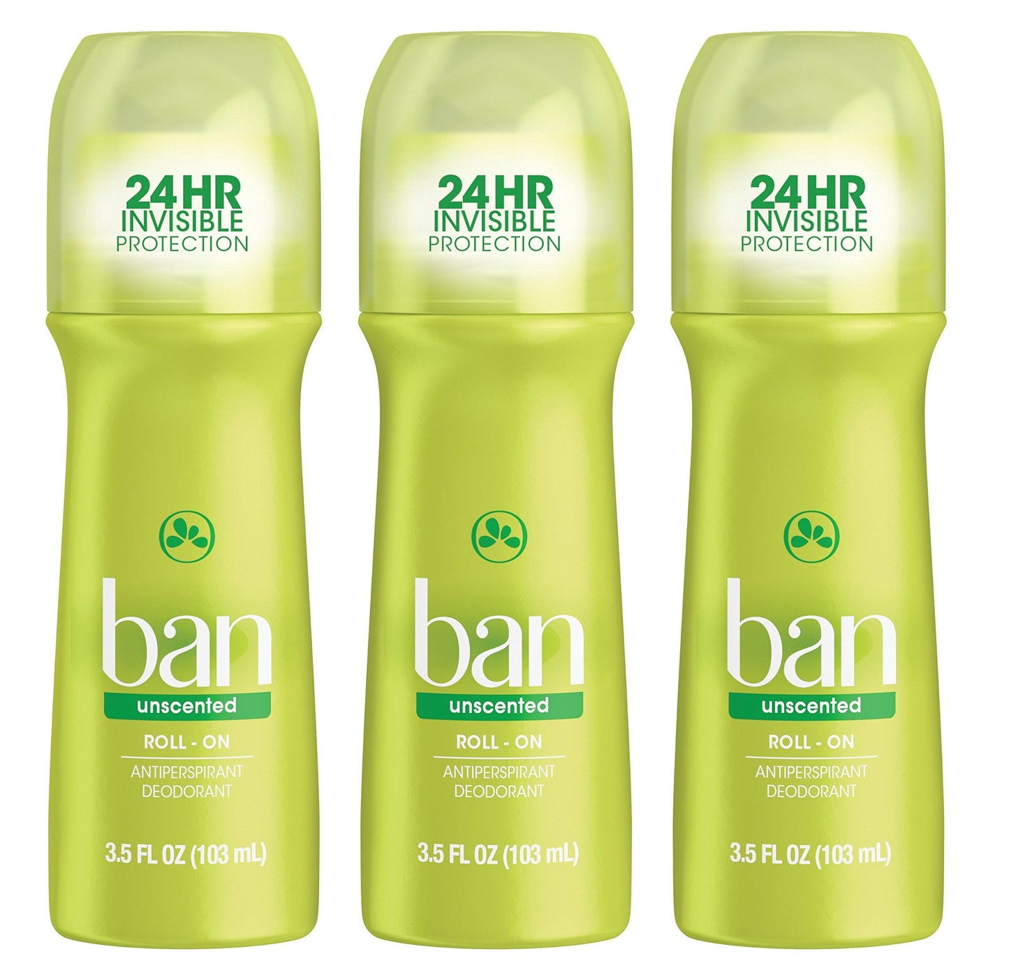 Ban Original Unscented 24-hour Invisible Antiperspirant, 3.5oz Roll-on Deodorant, 3-pack, Underarm Wetness Protection, with Odor-fighting Ingredients Beauty and Personal Care Ban