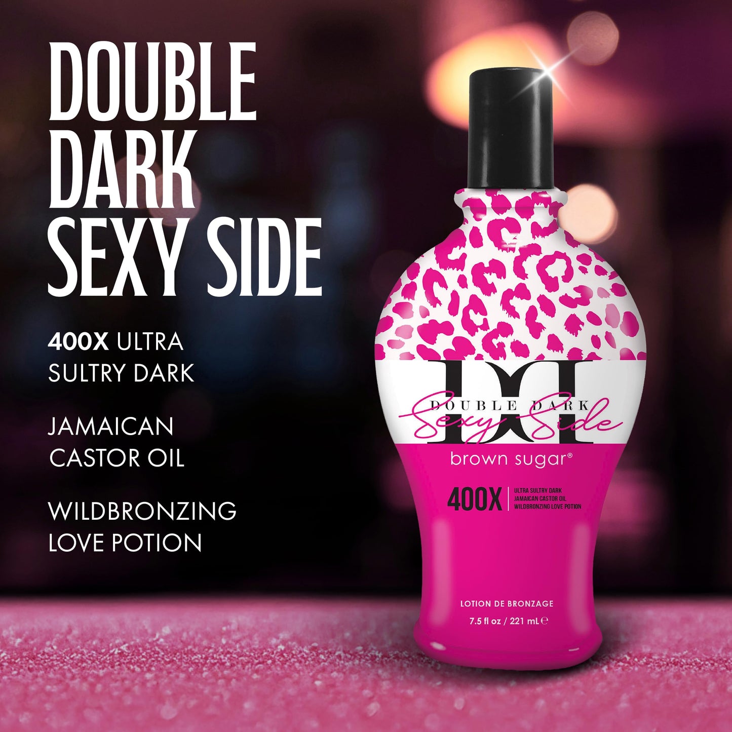 Brown Sugar Double Dark Sexy Side Tanning Lotion, 400X Wildbronzer with Jamaican Black Castor Oil, Double Carrot Oil, Hyaluronic Acid & Peptides, 7.5 Beauty & Personal Care Brown Sugar
