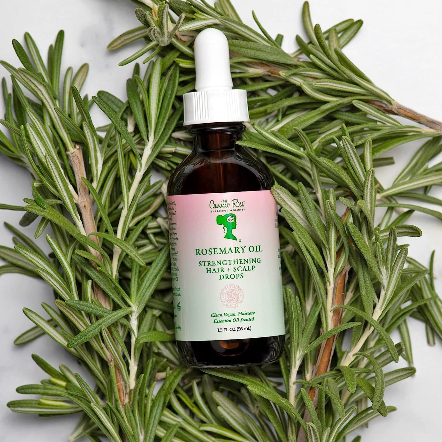 Camille Rose Rosemary Oil Strengthening Hair + Scalp Drops - Castor, Peppermint & Tea Tree Oil Blend for Strength & Resilience, Dry Scalp Treatment Beauty & Personal Care Camille Rose