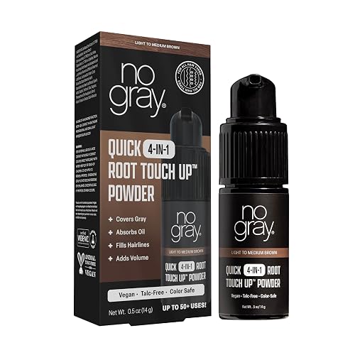 No Gray Quick 4-IN-1 Root Touch Up Powder Light to Medium Brown Beauty & Personal Care No Gray