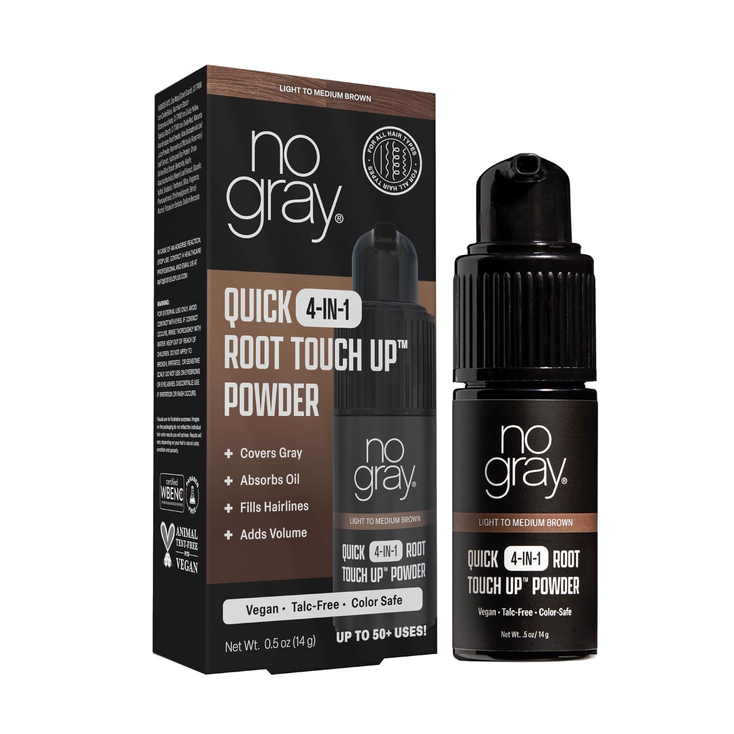 No Gray Quick 4-IN-1 Root Touch Up Powder Light to Medium Brown Beauty & Personal Care No Gray