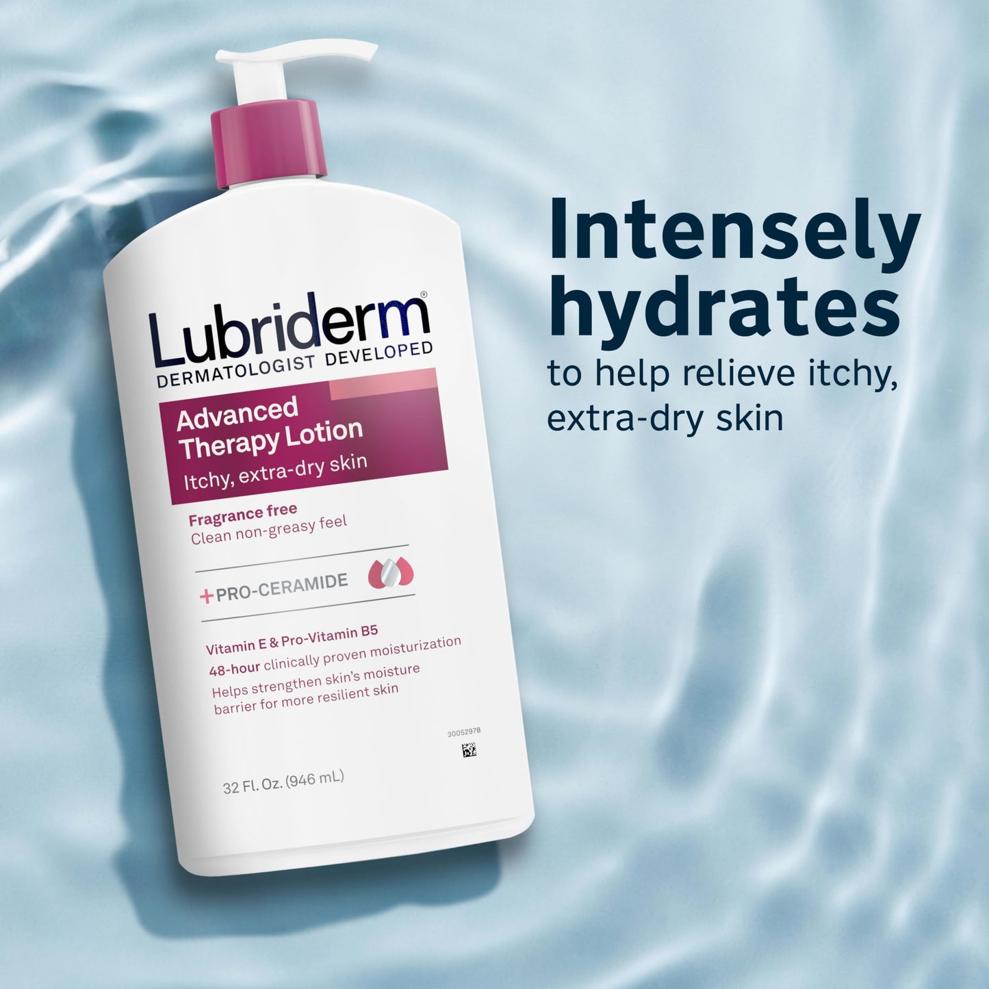 Lubriderm Advanced Therapy Body Lotion, Fragrance-Free Lotion for Extremely Dry Skin, Pro-Ceramide Hydration for Itchy, Dry, Sensitive Skin, Hand Beauty & Personal Care Lubriderm
