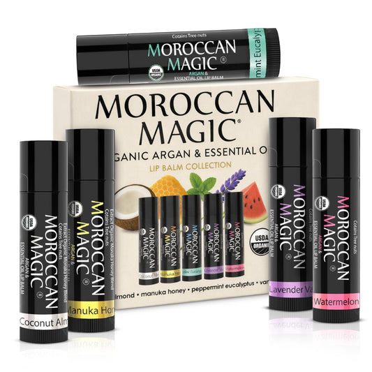 Moroccan Magic Men M3 Organic Peppermint Lip Balm 3 Pack | Ultra-Hydrating & Moisturizing | Natural Mint Lip Repair for Dry Lips | Non-Toxic | Organic Beauty and Personal Care Moroccan Magic Default Title