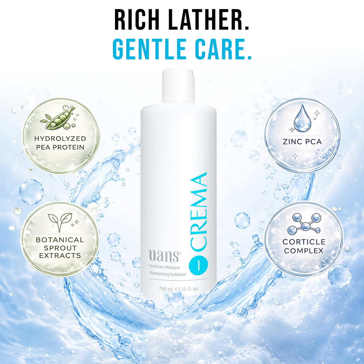 Uans Crema Moisture Shampoo 750 ml / 25 fl. oz