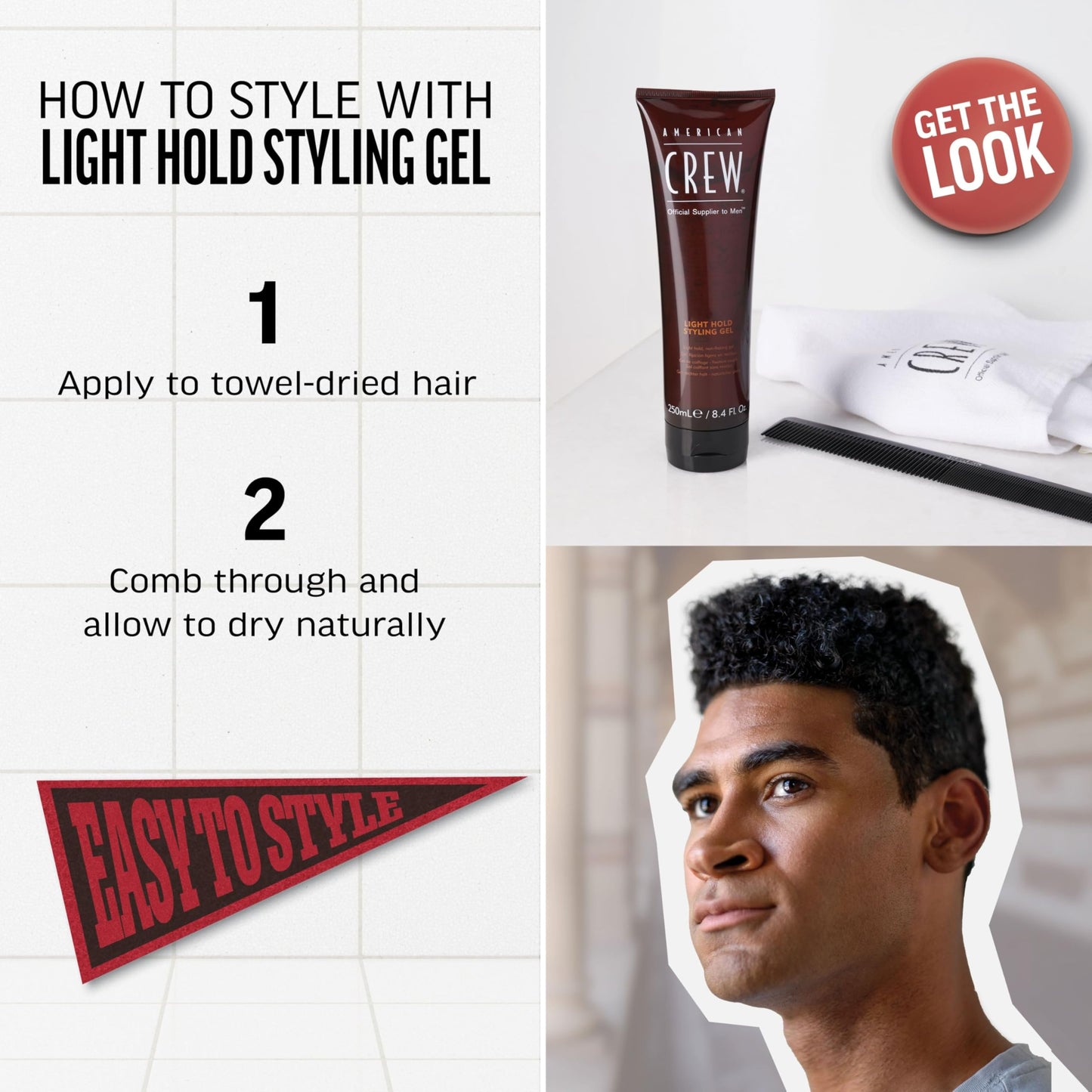 American Crew Men's Hair Gel, Light Hold Styling Product Gift for Him, 13.1 fl oz Beauty & Personal Care AMERICAN CREW